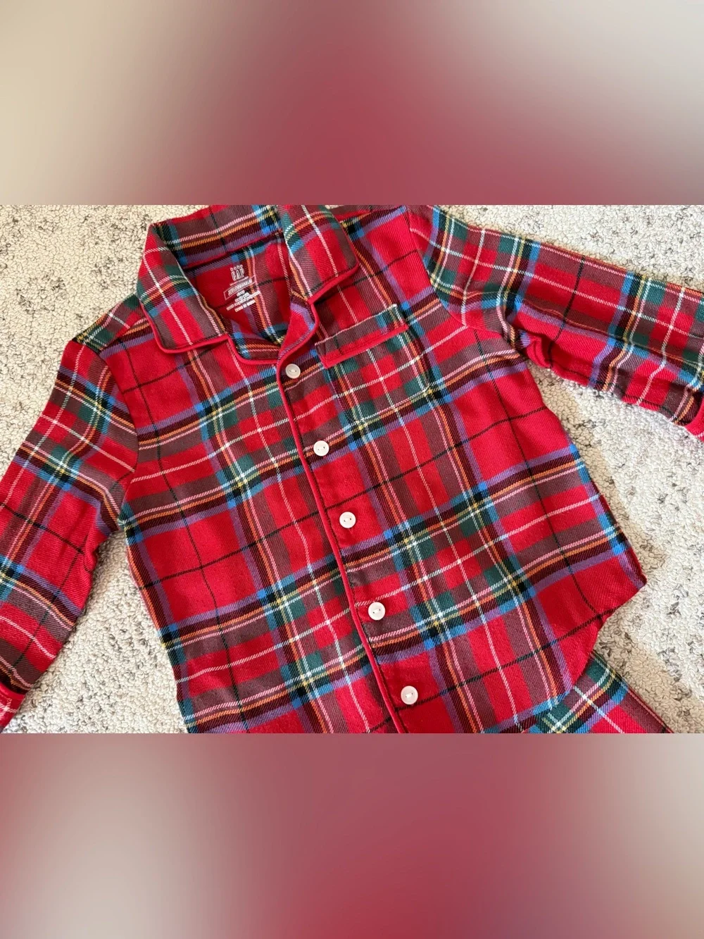 Baby Gap Plaid Flannel Pajamas Sz 12/18 M
